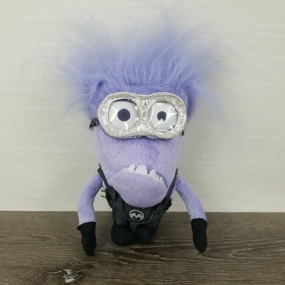 Evil Purple Minion Dave Plush Coin Purse Clip Despicable Me 2 Stuffed Animal